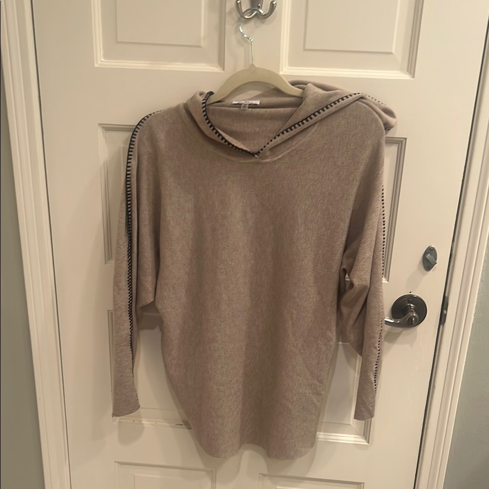 Elegant Beige Women's Cowl Neck Sweater